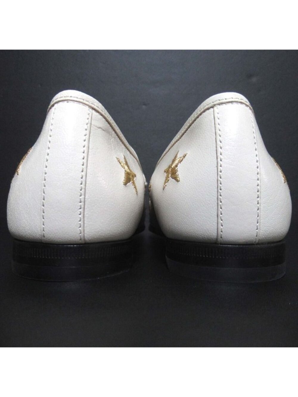 Gucci Jordan Embroidered Horsebit Slip on Loafers 38 Ivory - Picture 3 of 12